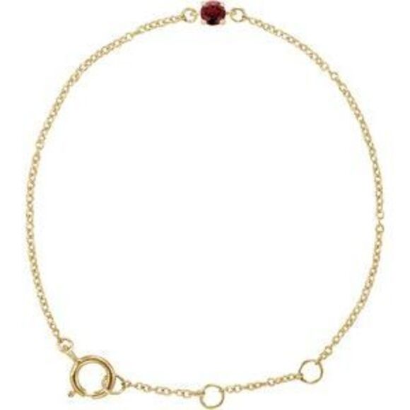 Kazi Luxury 14K Yellow GoldMozambique GarnetBirthstone 4 1/2-5 1/2